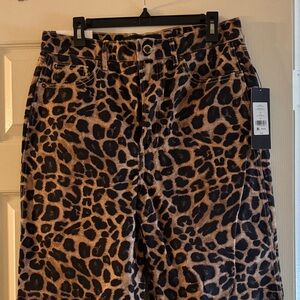 Veronica Beard Leopard Print Flare Jeans